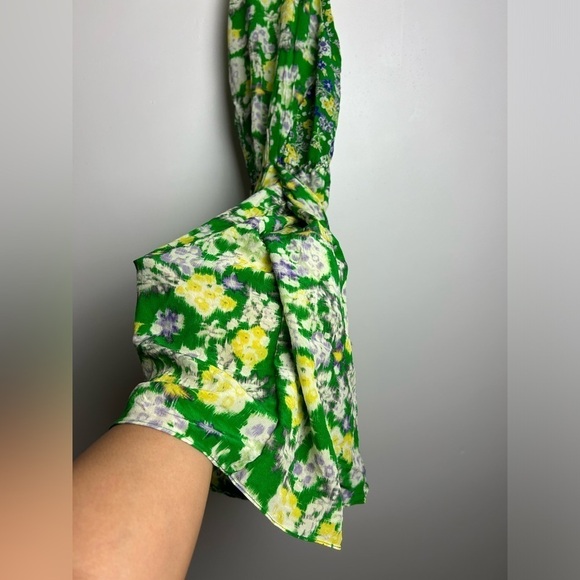 Rebecca Taylor 100% Silk Tropical Halter Mid Dress old money classic Sz 0 - Picture 5 of 12